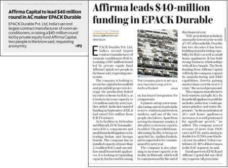 Mint Affirma Leads $40 Million Funding In Epack Durable